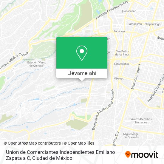 Mapa de Union de Comerciantes Independientes Emiliano Zapata a C