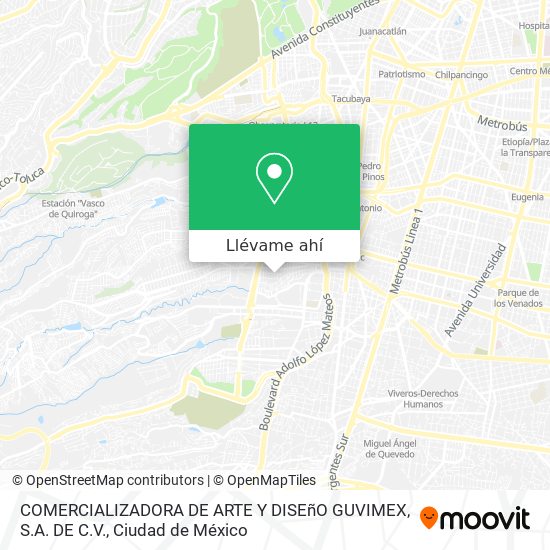 Mapa de COMERCIALIZADORA DE ARTE Y DISEñO GUVIMEX, S.A. DE C.V.