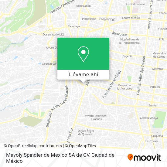 Mapa de Mayoly Spindler de Mexico SA de CV