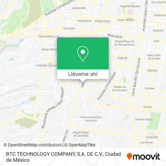 Mapa de BTC TECHNOLOGY COMPANY, S.A. DE C.V.