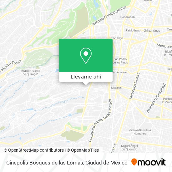 Mapa de Cinepolis Bosques de las Lomas