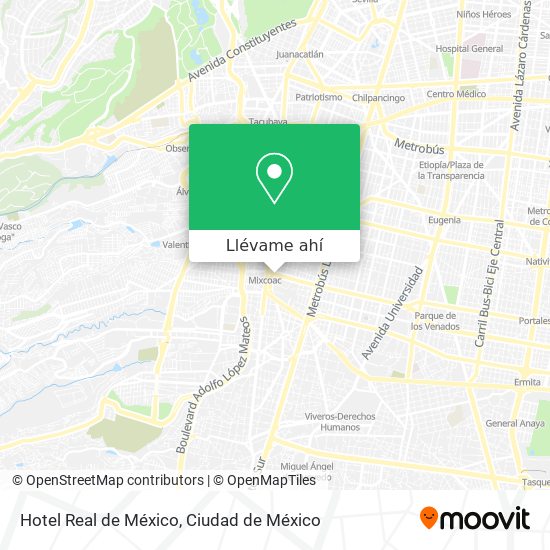 Mapa de Hotel Real de México