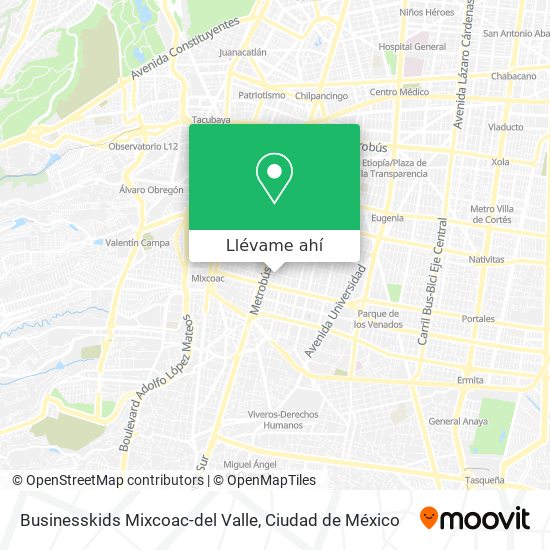 Mapa de Businesskids Mixcoac-del Valle