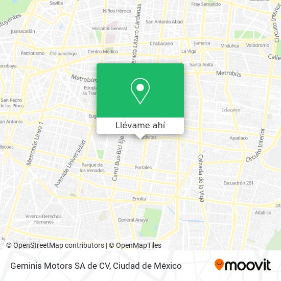 Mapa de Geminis Motors SA de CV