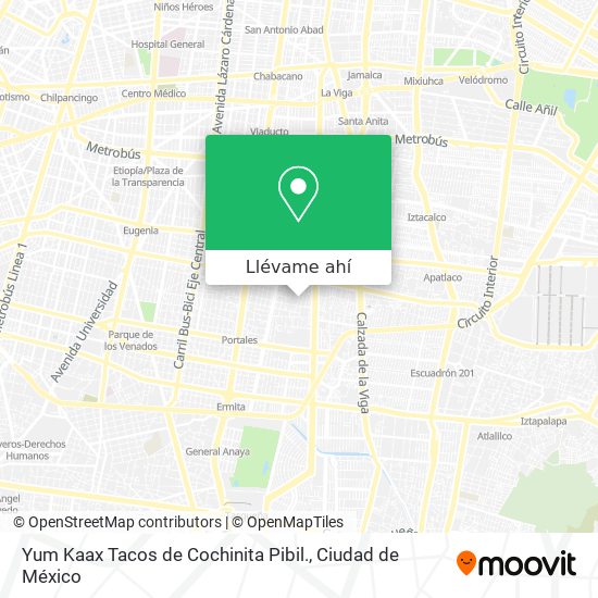 Mapa de Yum Kaax Tacos de Cochinita Pibil.