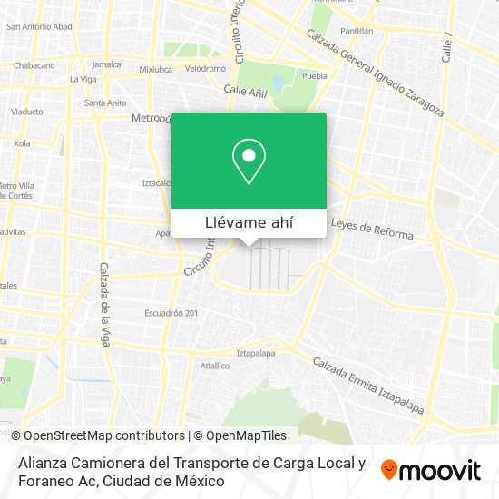 Mapa de Alianza Camionera del Transporte de Carga Local y Foraneo Ac