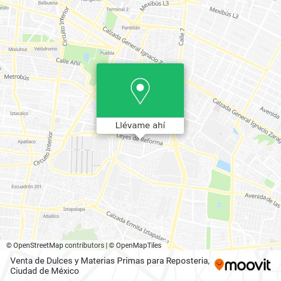 Mapa de Venta de Dulces y Materias Primas para Reposteria