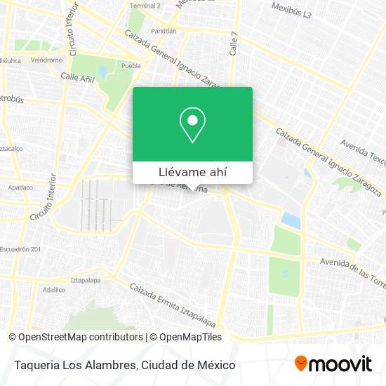 Mapa de Taqueria Los Alambres