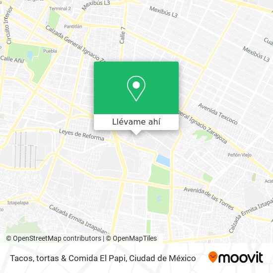 Mapa de Tacos, tortas & Comida El Papi
