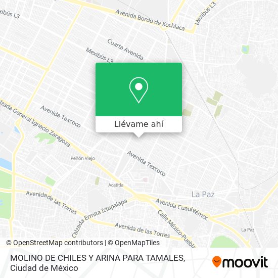 Mapa de MOLINO DE CHILES Y ARINA PARA TAMALES