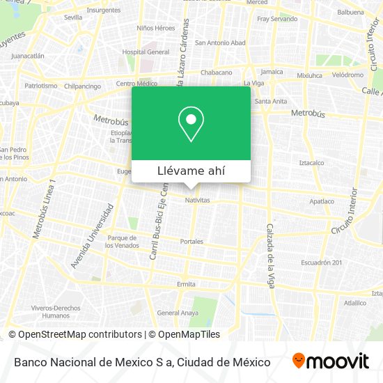 Mapa de Banco Nacional de Mexico S a