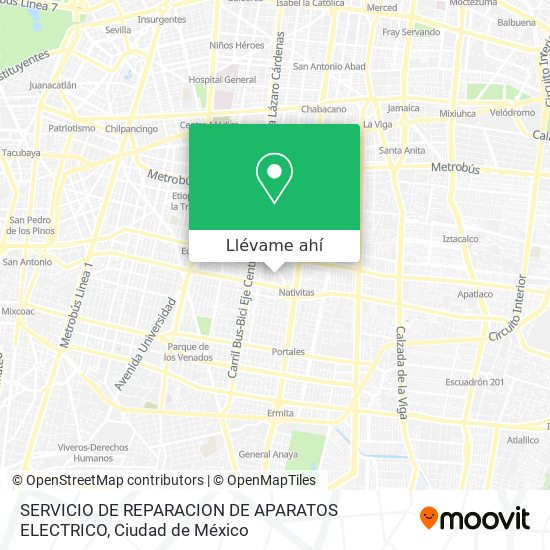 Mapa de SERVICIO DE REPARACION DE APARATOS ELECTRICO