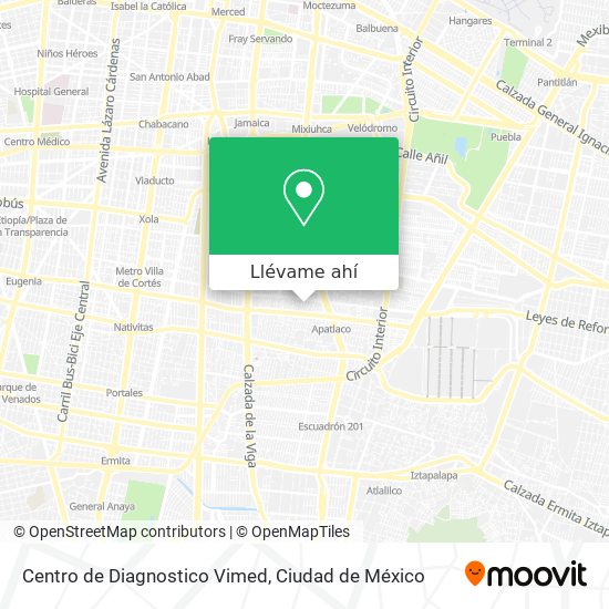 Mapa de Centro de Diagnostico Vimed