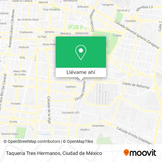 Mapa de Taqueria Tres Hermanos