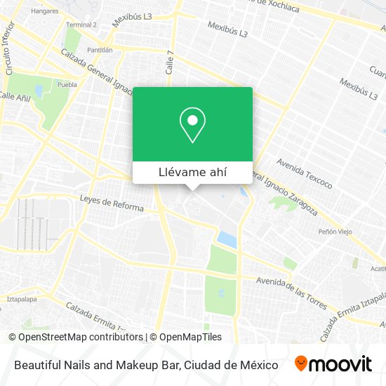 Mapa de Beautiful Nails and Makeup Bar