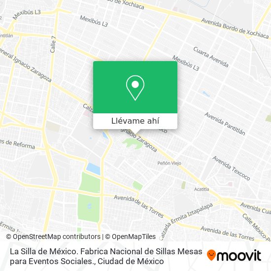 Mapa de La Silla de México. Fabrica Nacional de Sillas Mesas para Eventos Sociales.