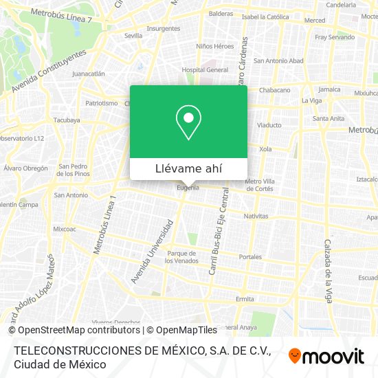 Mapa de TELECONSTRUCCIONES DE MÉXICO, S.A. DE C.V.