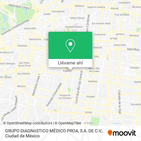 Mapa de GRUPO DIAGNóSTICO MÉDICO PROA, S.A. DE C.V.