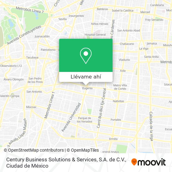 Mapa de Century Business Solutions & Services, S.A. de C.V.