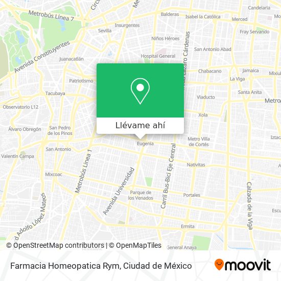 Mapa de Farmacia Homeopatica Rym