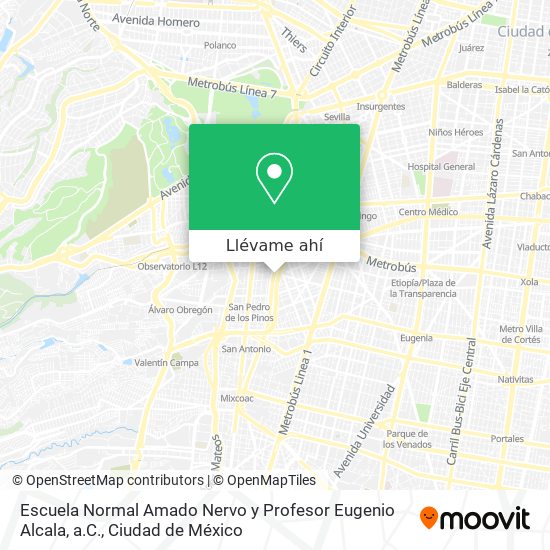 Mapa de Escuela Normal Amado Nervo y Profesor Eugenio Alcala, a.C.