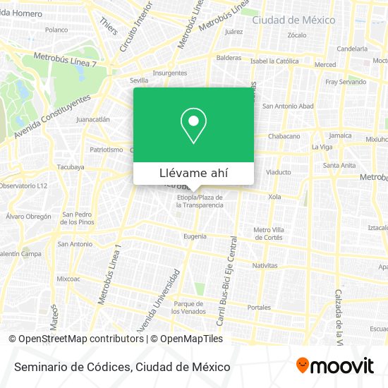 Mapa de Seminario de Códices