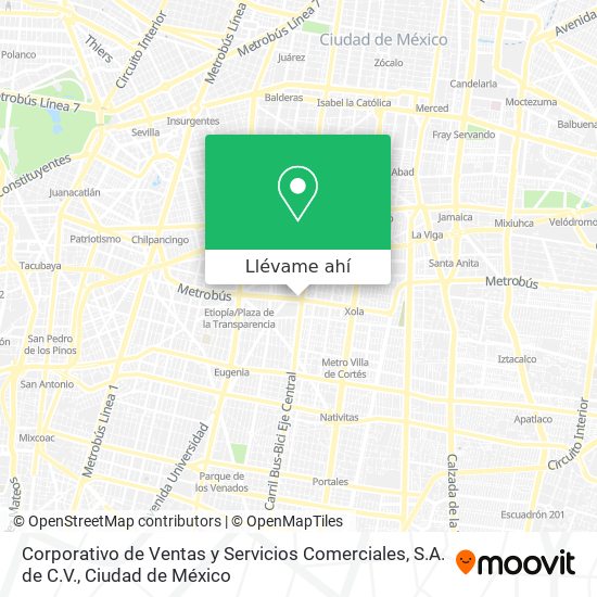 Mapa de Corporativo de Ventas y Servicios Comerciales, S.A. de C.V.