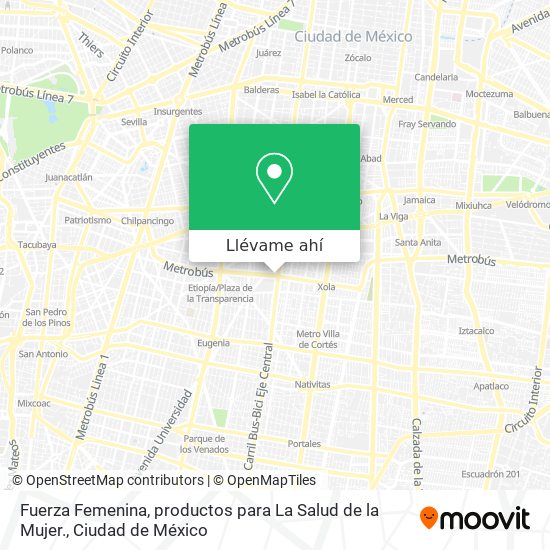 Mapa de Fuerza Femenina, productos para La Salud de la Mujer.