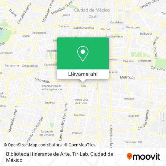 Mapa de Biblioteca Itinerante de Arte. Tir-Lab