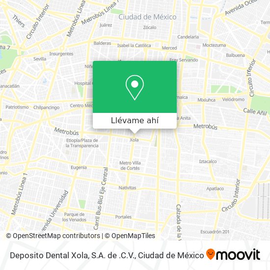 Mapa de Deposito Dental Xola, S.A. de .C.V.