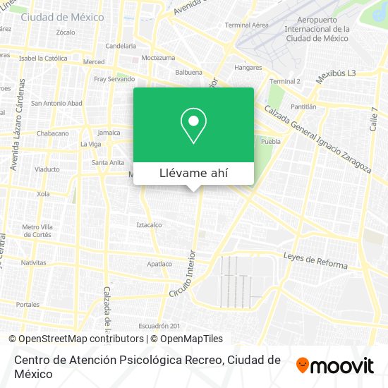 Mapa de Centro de Atención Psicológica Recreo