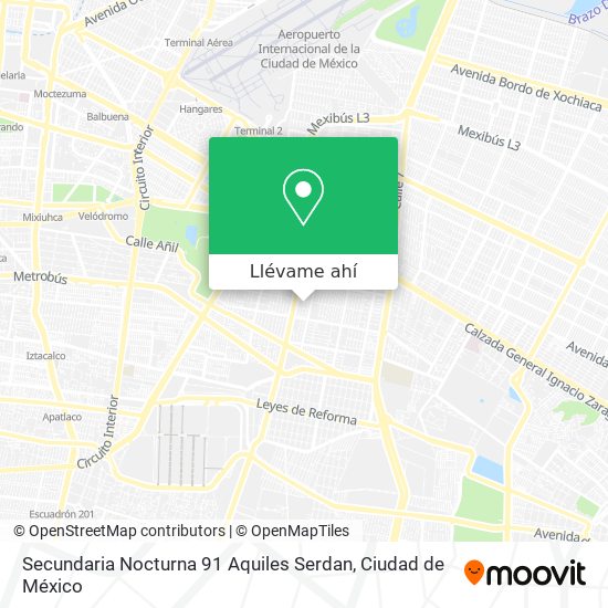 Mapa de Secundaria Nocturna 91 Aquiles Serdan