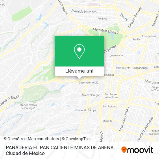 Mapa de PANADERIA EL PAN CALIENTE MINAS DE ARENA