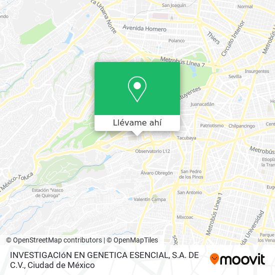 Mapa de INVESTIGACIóN EN GENETICA ESENCIAL, S.A. DE C.V.