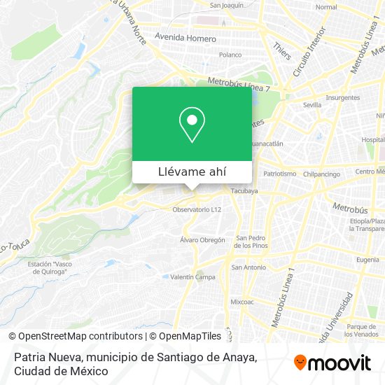 Mapa de Patria Nueva, municipio de Santiago de Anaya