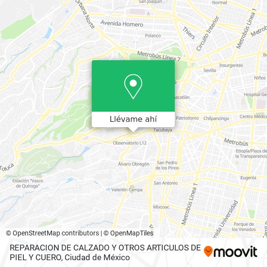 Mapa de REPARACION DE CALZADO Y OTROS ARTICULOS DE PIEL Y CUERO
