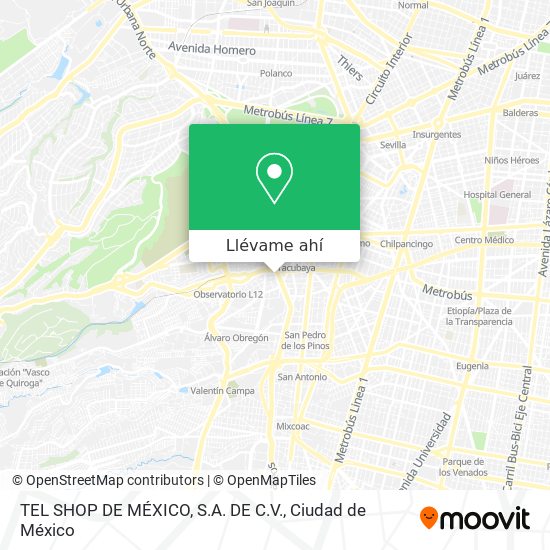 Mapa de TEL SHOP DE MÉXICO, S.A. DE C.V.