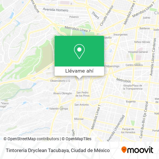 Mapa de Tintoreria Dryclean Tacubaya