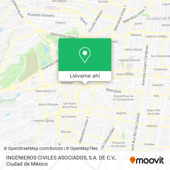 Mapa de INGENIEROS CIVILES ASOCIADOS, S.A. DE C.V.