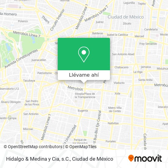 Mapa de Hidalgo & Medina y Cia, s.C.