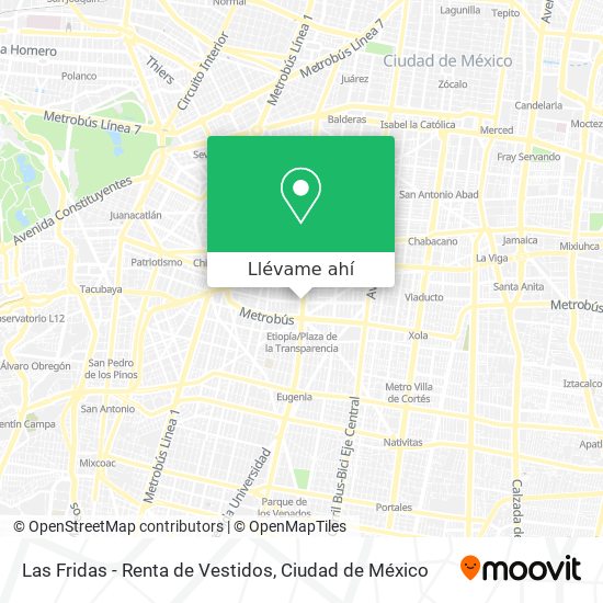 Mapa de Las Fridas - Renta de Vestidos