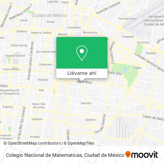 Mapa de Colegio Nacional de Matematicas