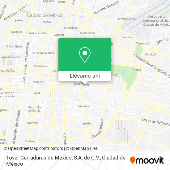 Mapa de Tover Cerraduras de México, S.A. de C.V.