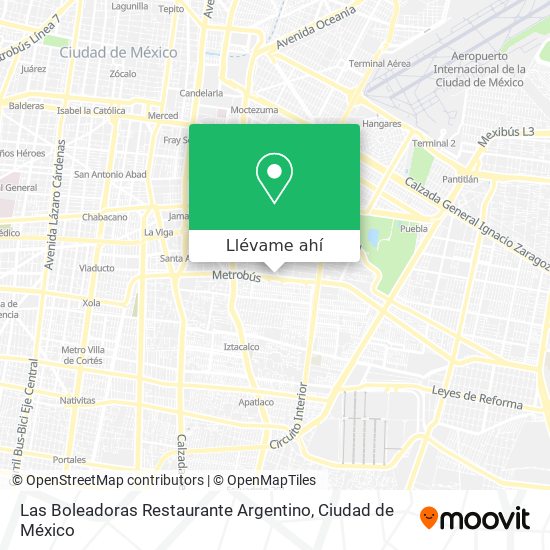 Mapa de Las Boleadoras Restaurante Argentino