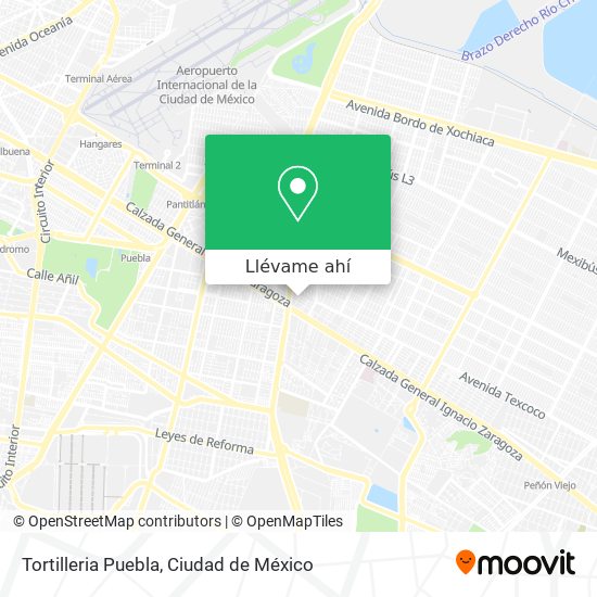 Mapa de Tortilleria Puebla