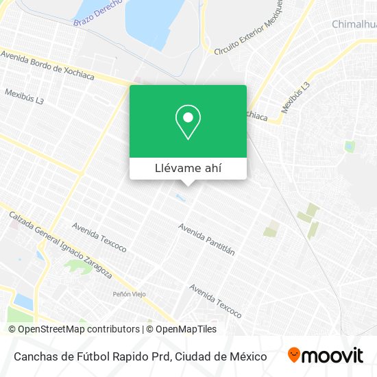 Mapa de Canchas de Fútbol Rapido Prd