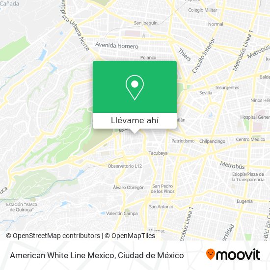 Mapa de American White Line Mexico