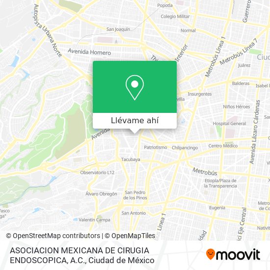 Mapa de ASOCIACION MEXICANA DE CIRUGIA ENDOSCOPICA, A.C.