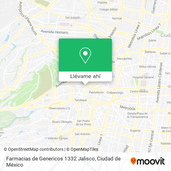 Mapa de Farmacias de Genericos 1332 Jalisco