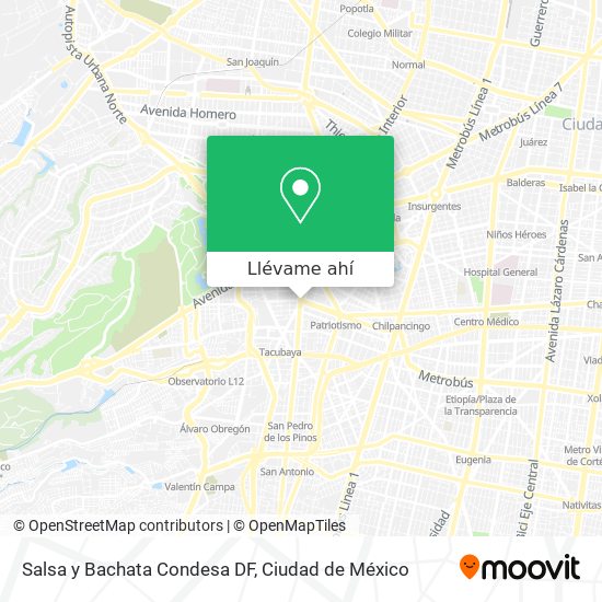 Mapa de Salsa y Bachata Condesa DF